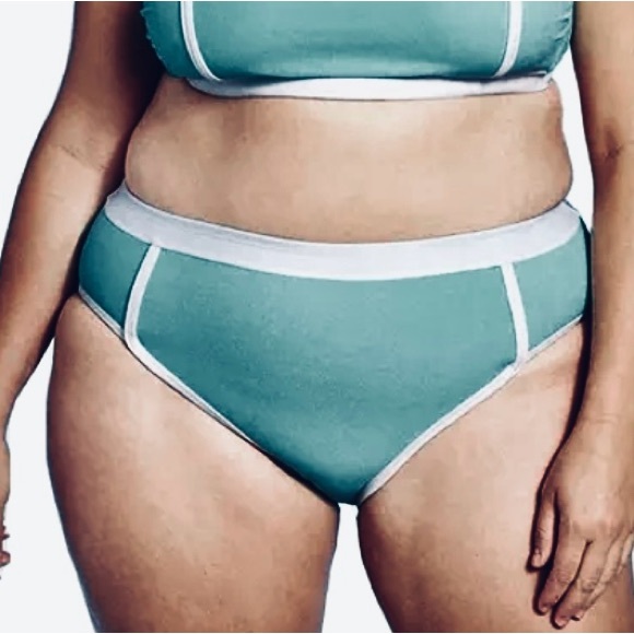 NWT [Kona Sol] Bandeau Swimsuit High Waisted Green BOTTOMS Women’s Sz XS-3XL - Picture 3 of 10